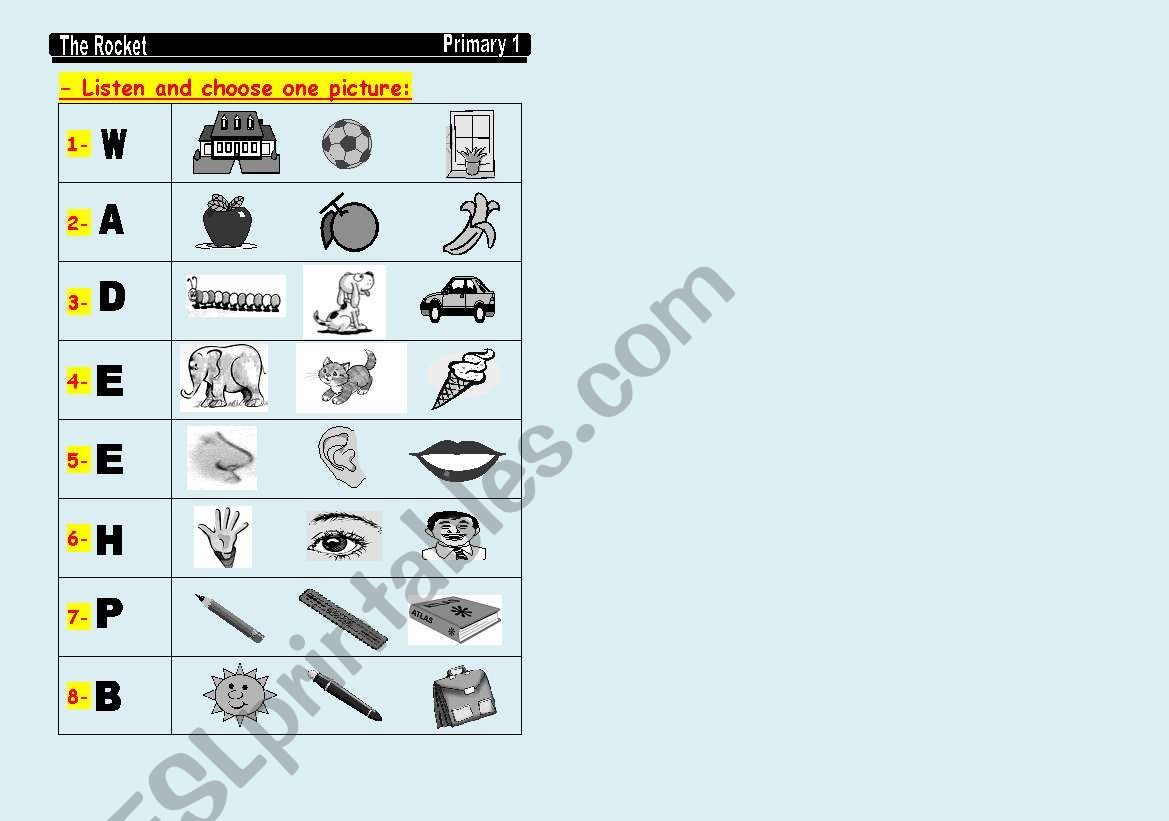 nice exercise for grade one primary