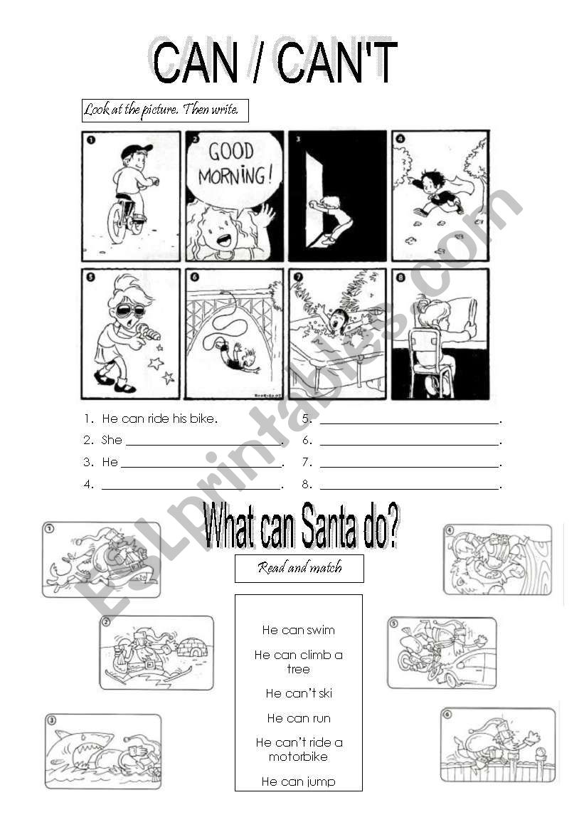 Can / Cant worksheet