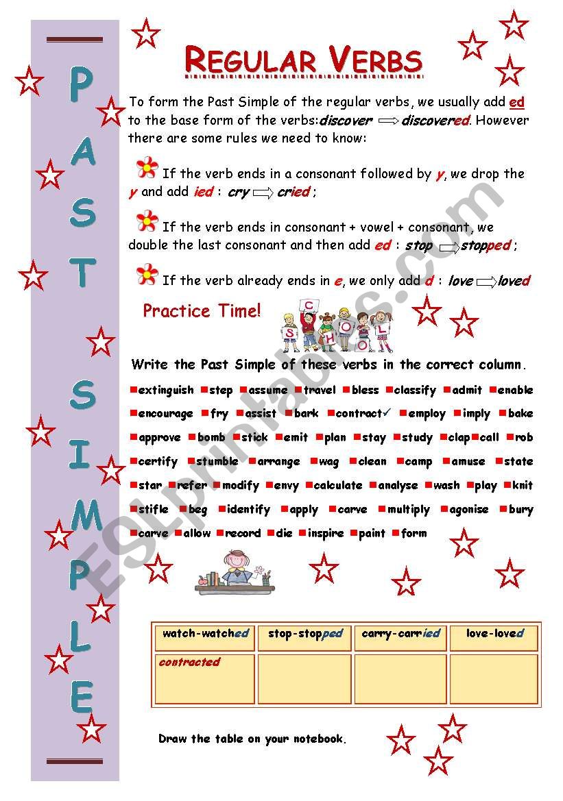 Past Simple- Regular Verbs worksheet