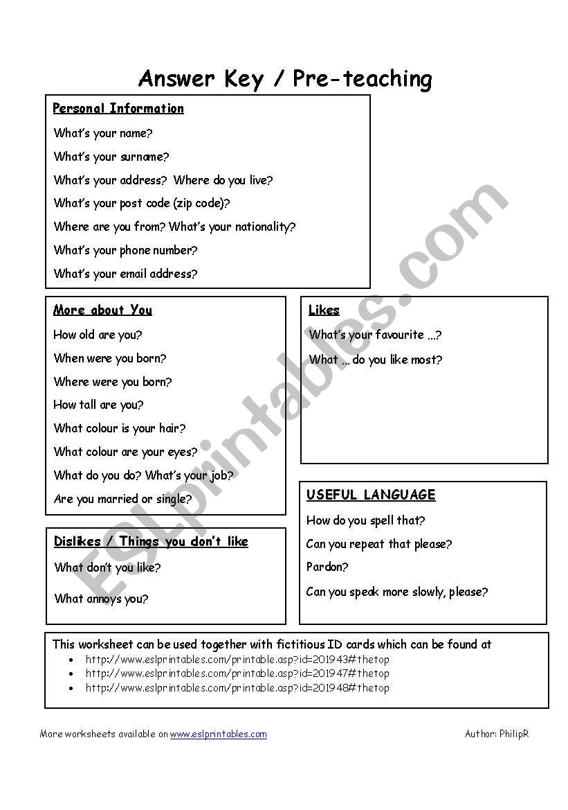 Turning out to be in the direction of notice your self - Questionnaire - ESL worksheet by means of PhilipR picture regarding Getting to Know You Printable referred to as Starting to be in the direction of notice yourself - Questionnaire - ESL worksheet by means of PhilipR