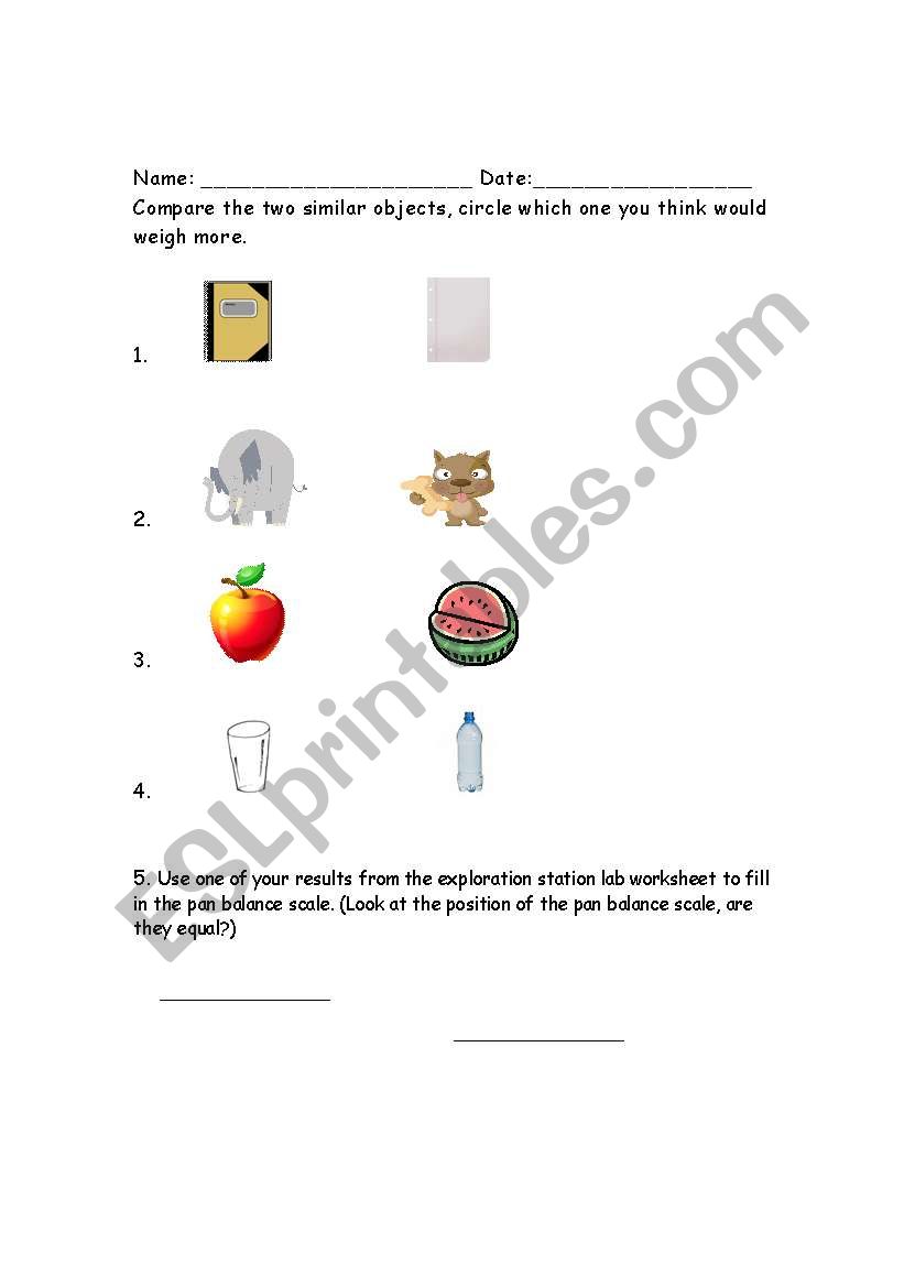 estimating worksheet