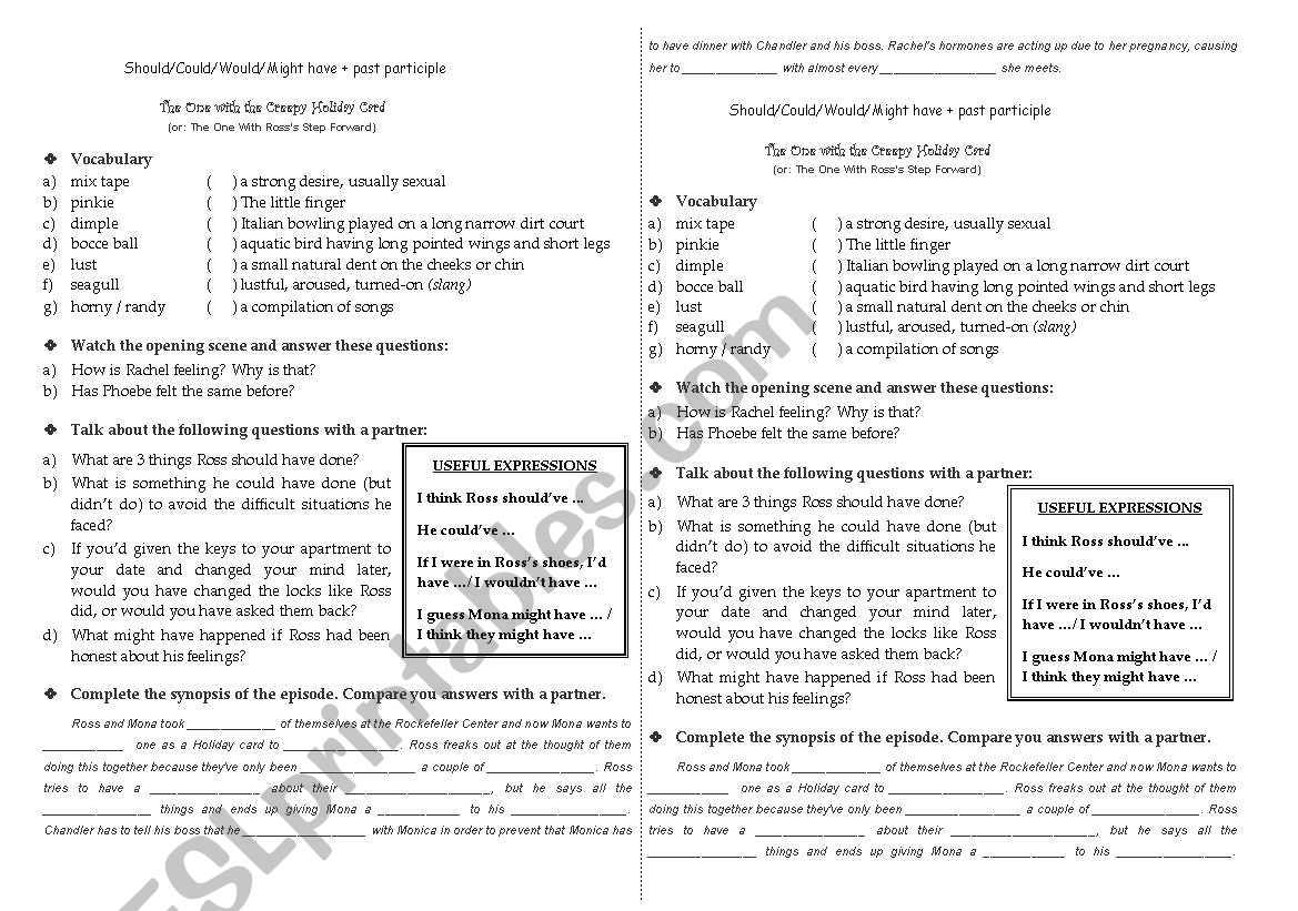 Past modals worksheet