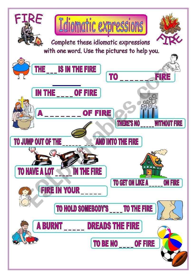 Idiomatic expressions - FIRE - 