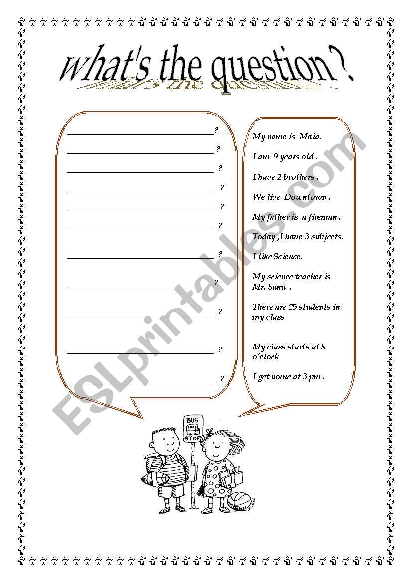 present tense questions worksheet