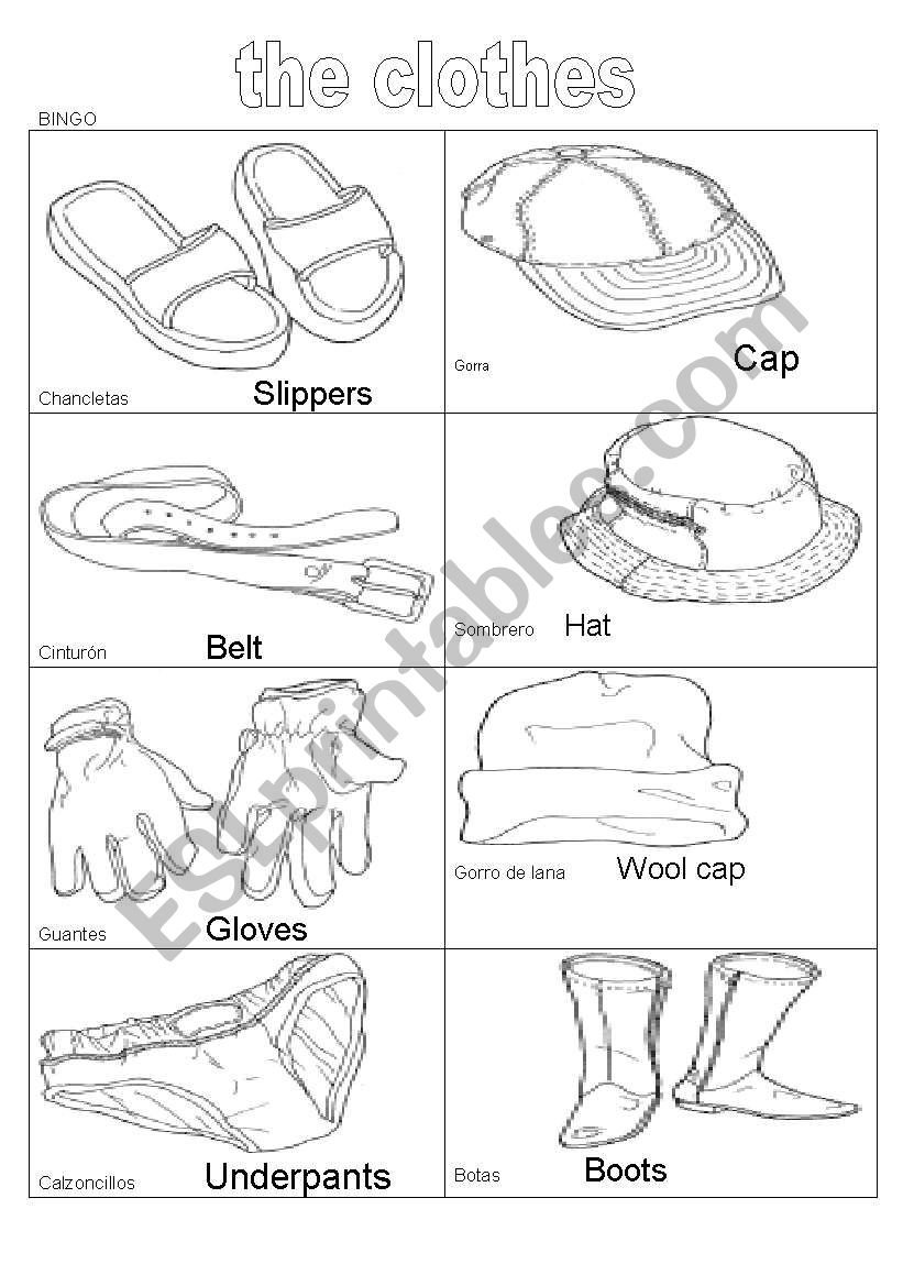 BINGO worksheet