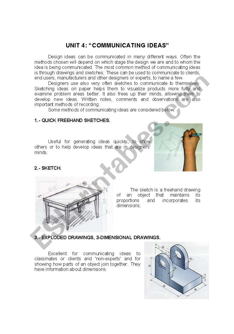 COMMUNICATING IDEAS worksheet