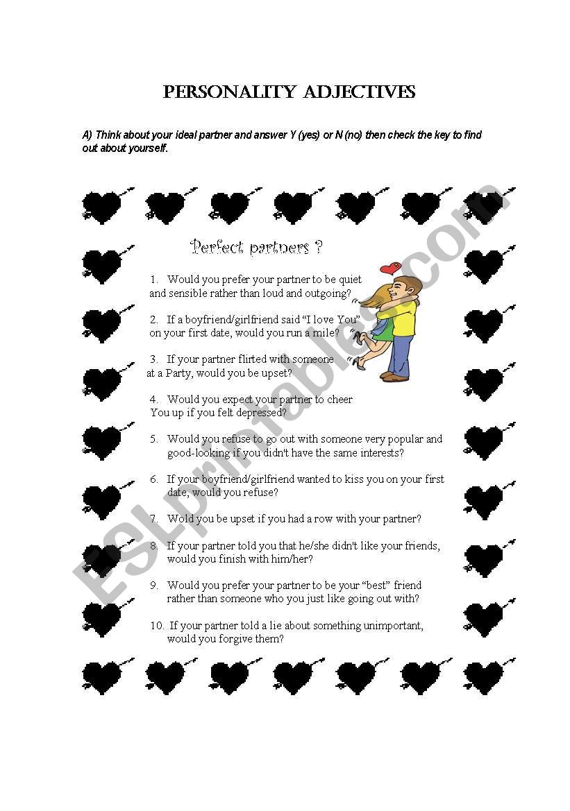 your ideal boy or girl worksheet