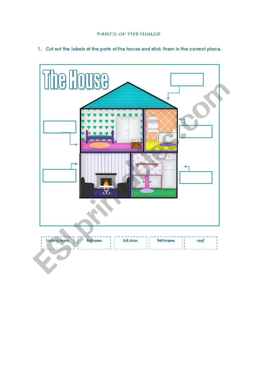 The House - Cut and paste worksheet