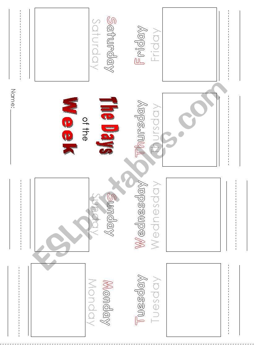 Days of the Week Elementary Minibook - Printing too!