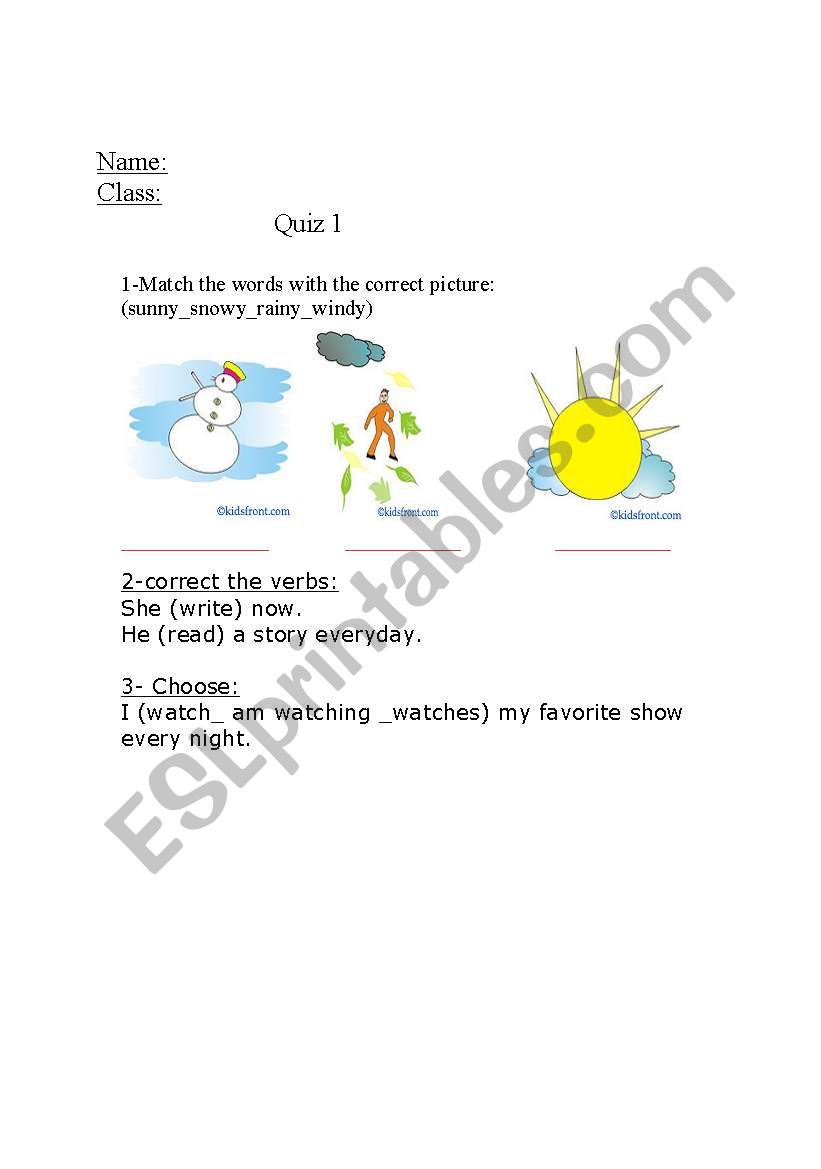 Quiz worksheet