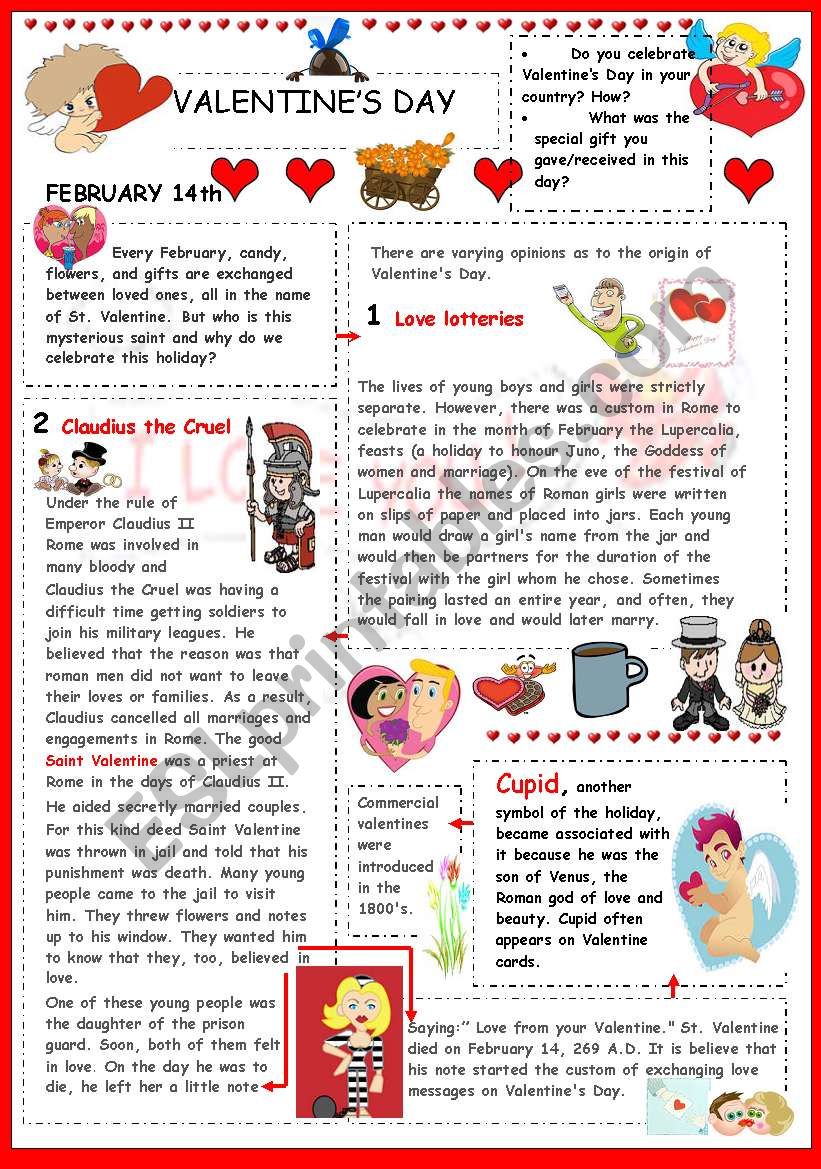 Valentines day worksheet