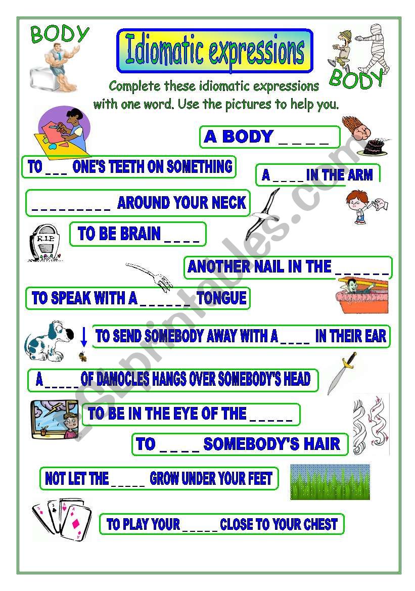 Idiomatic expressions - BODY - 