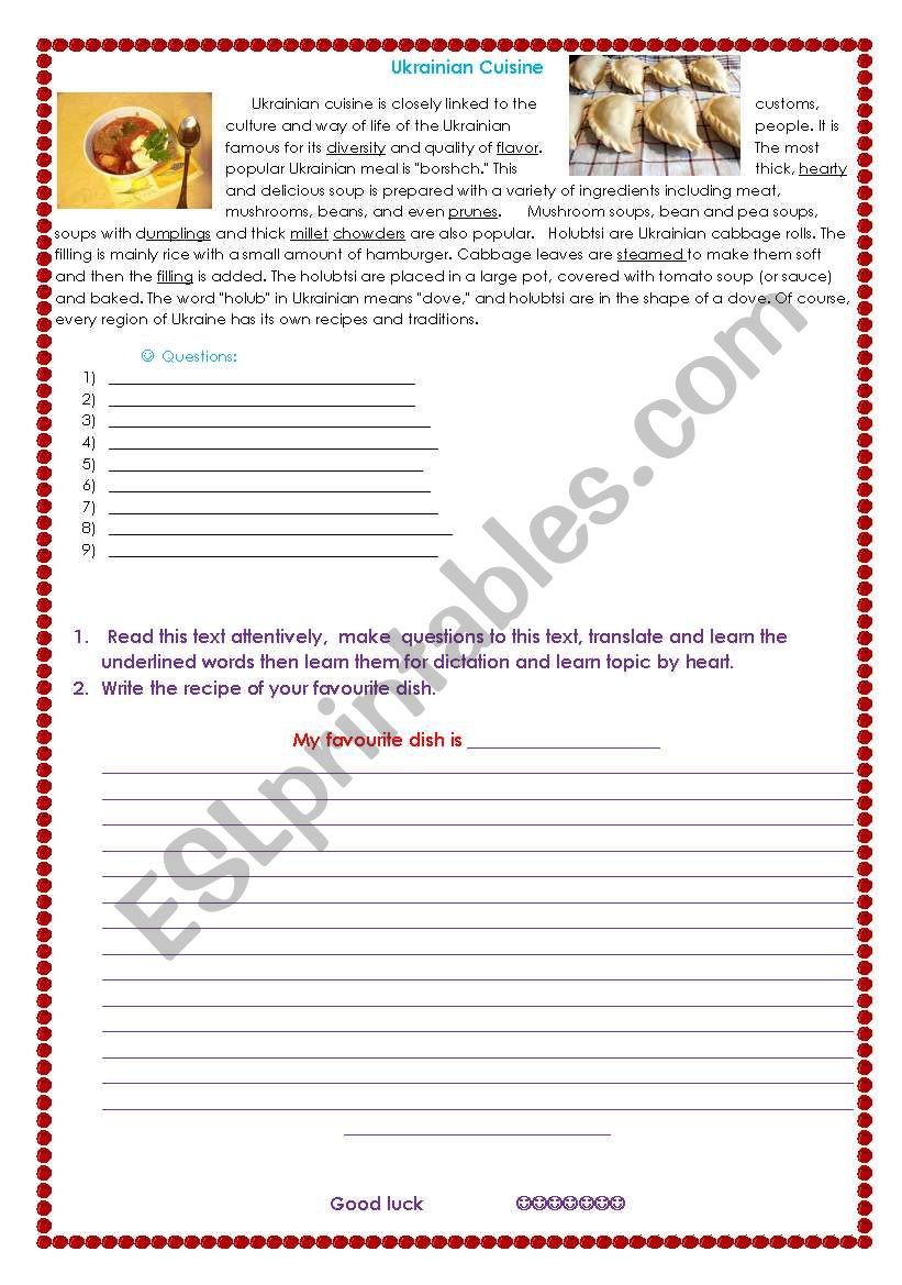 english-worksheets-ukrainian-cuisine