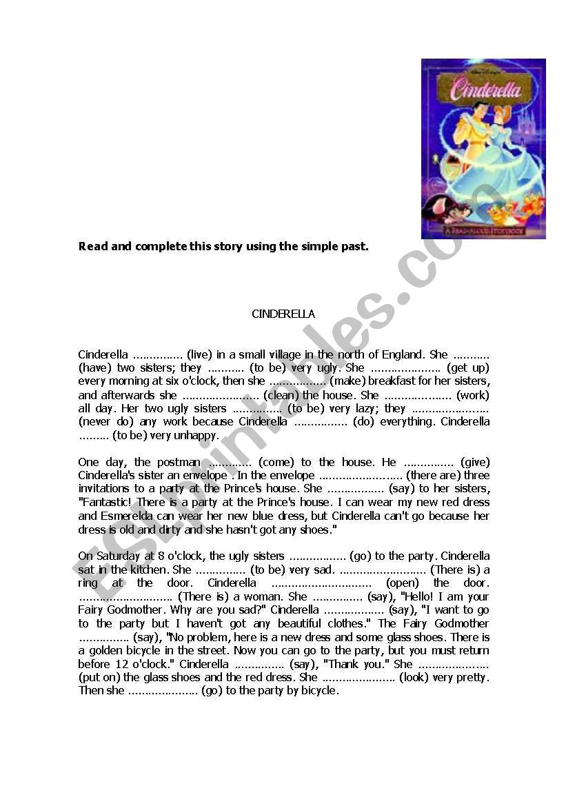 Simple Past Cinderella  worksheet