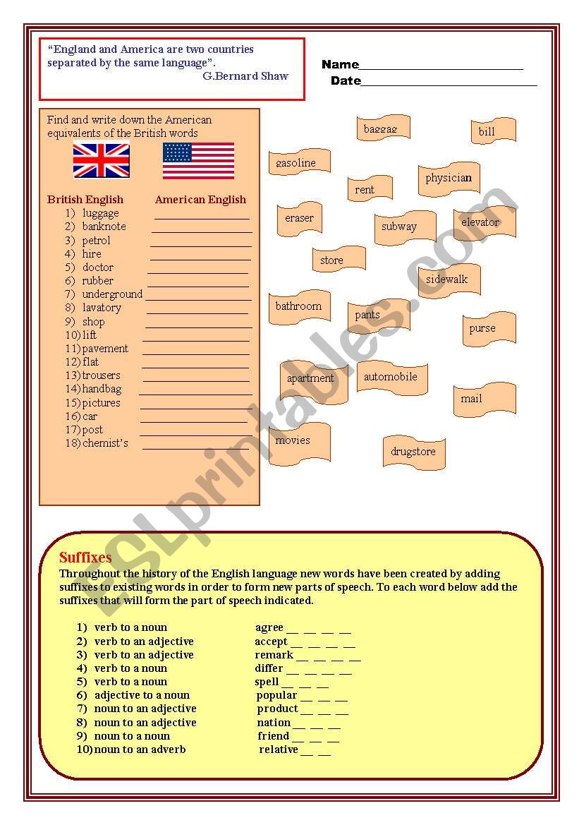 british-and-american-english-esl-worksheet-by-olgaprih