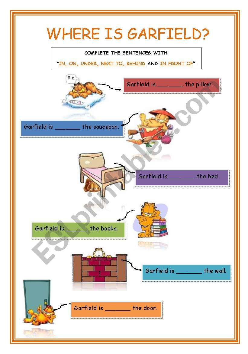 WHERE IS GARFIELD? worksheet