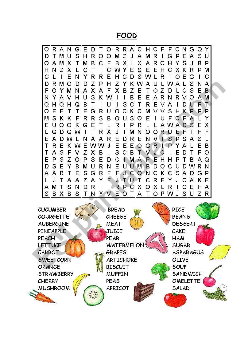 FOOD WORDSEARCH worksheet