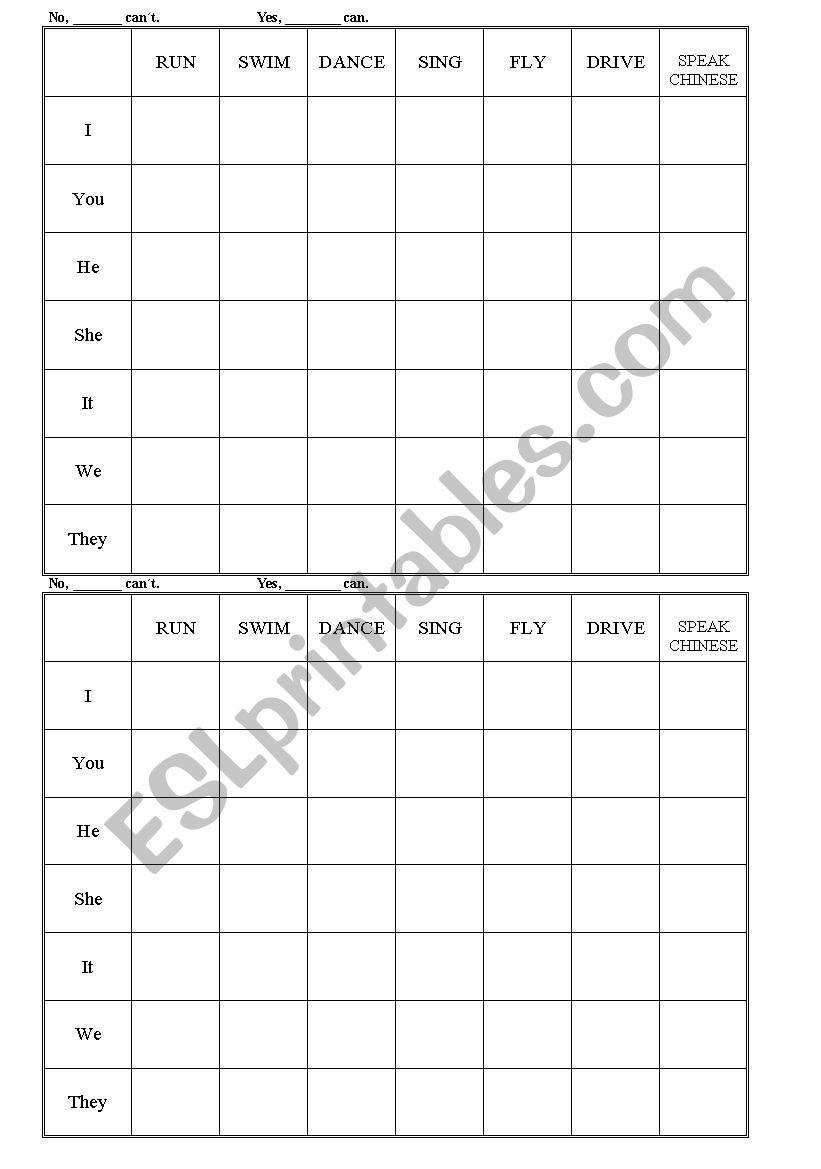 BATTLESHIP CAN CANT GAME worksheet