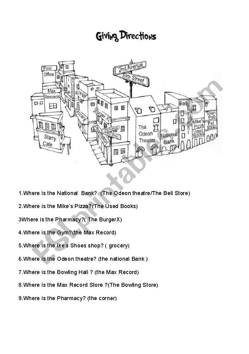 directions worksheet