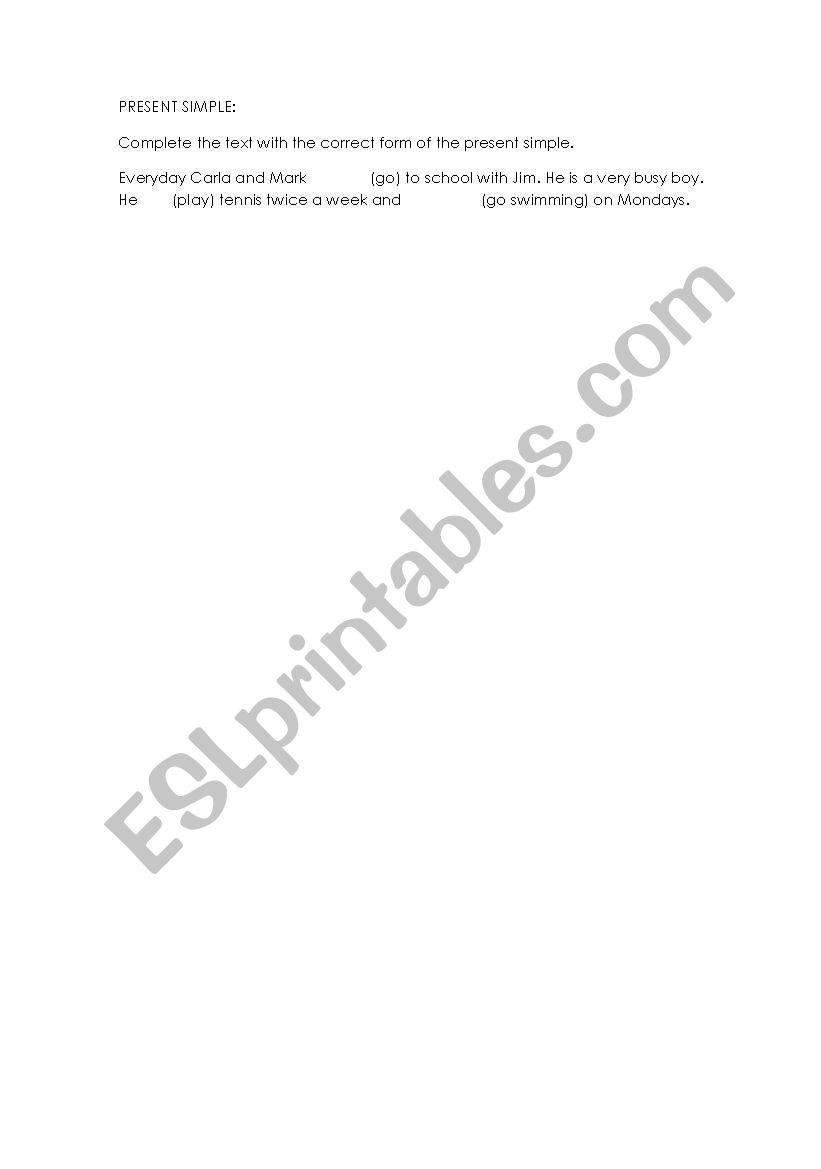 present simple exercise worksheet