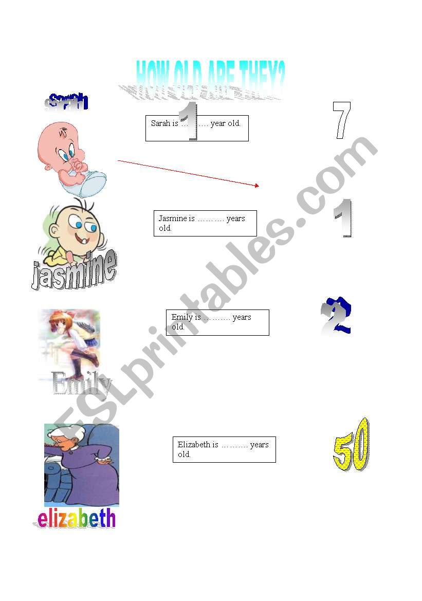 how old are you? worksheet