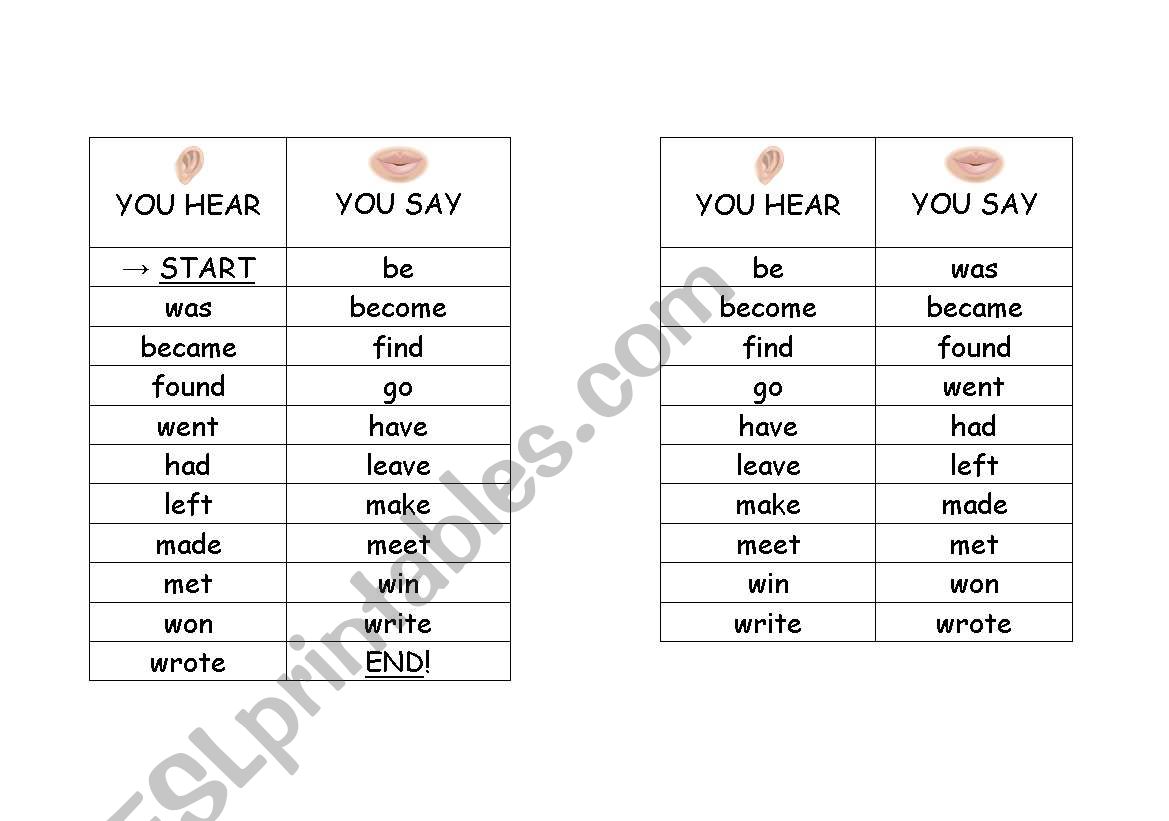  Irregular Verbs - Basic Drill