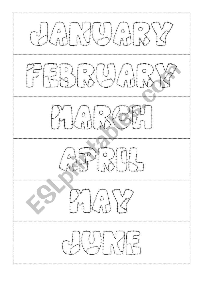 Months worksheet