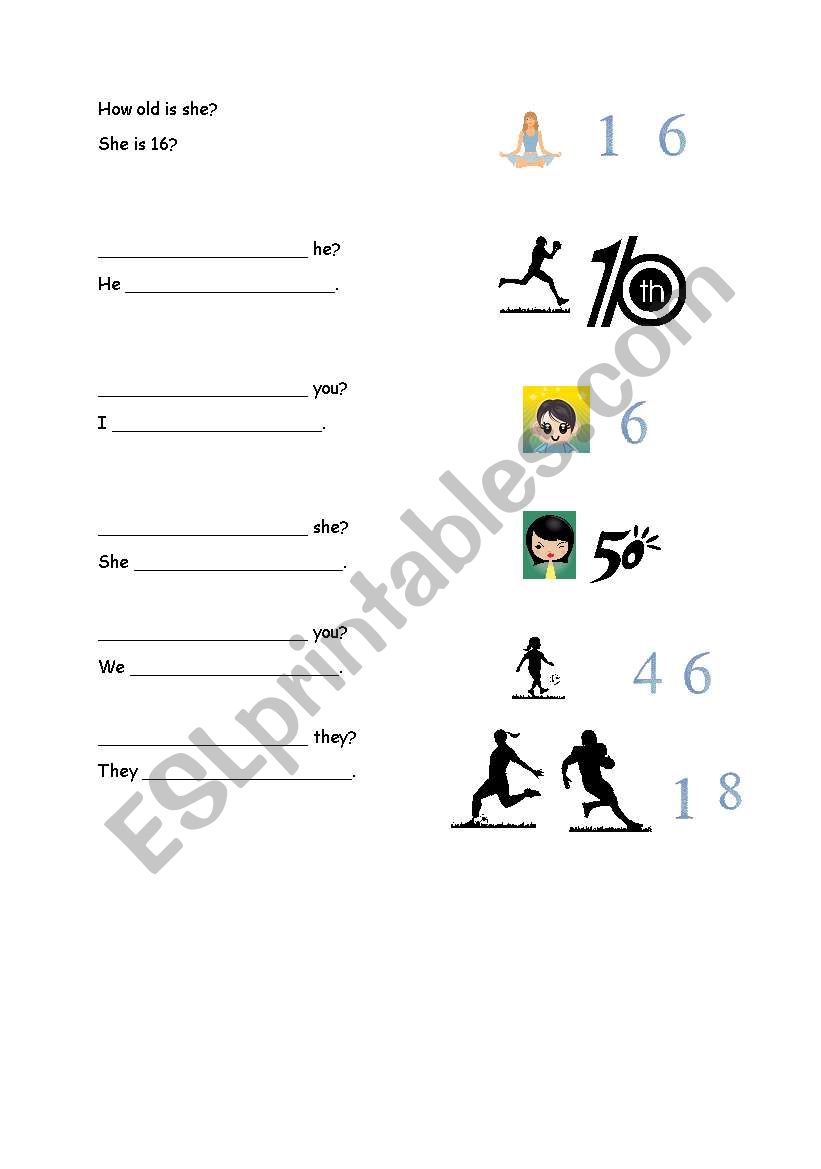 How old are you? worksheet