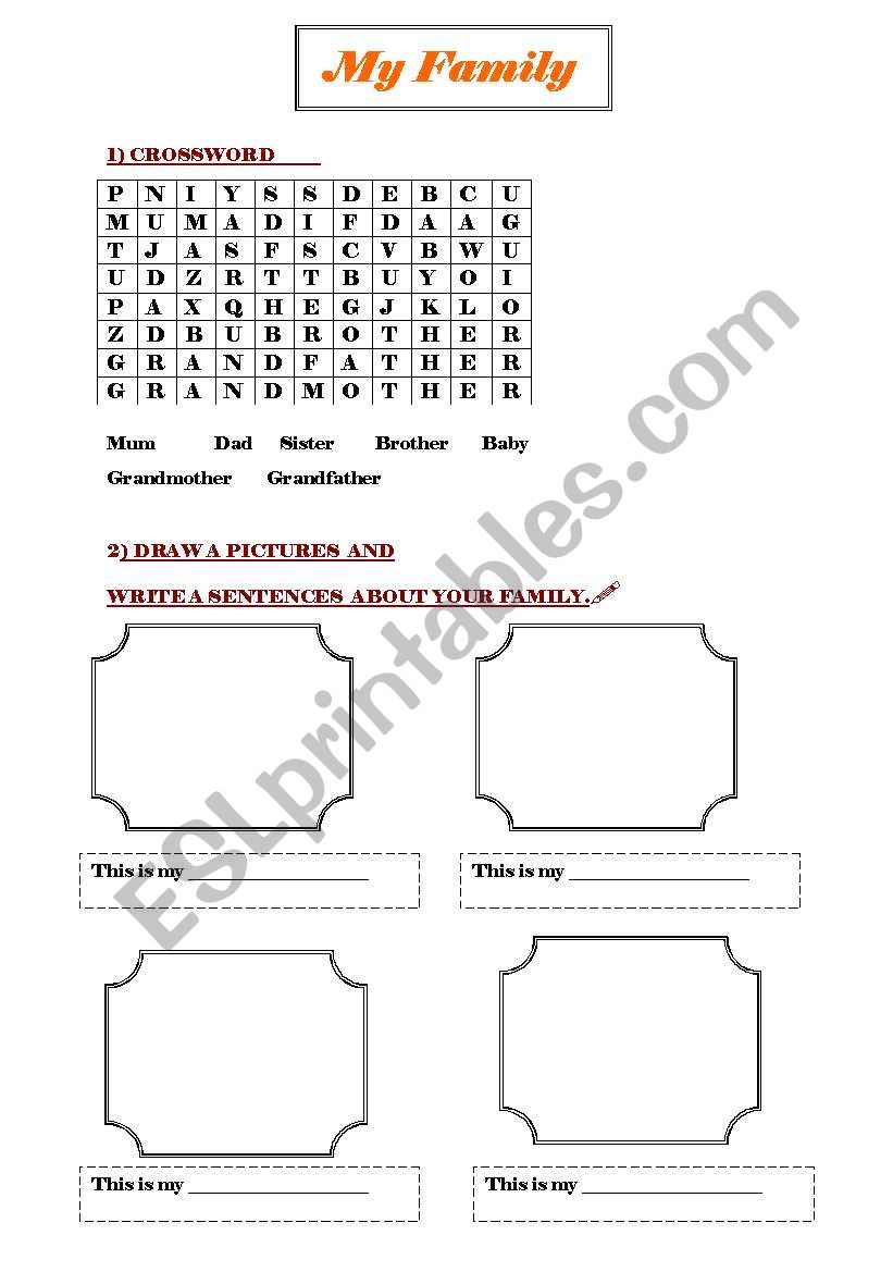 My Family worksheet