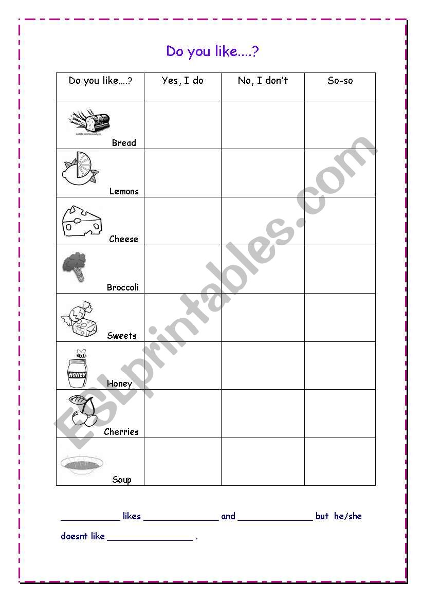 Do you like..? Speaking Activity (2 pages)