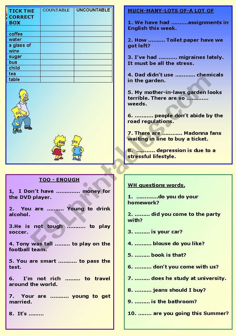 GRAMMAR worksheet