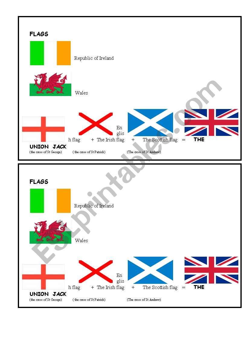 flags of the United Kingdom worksheet