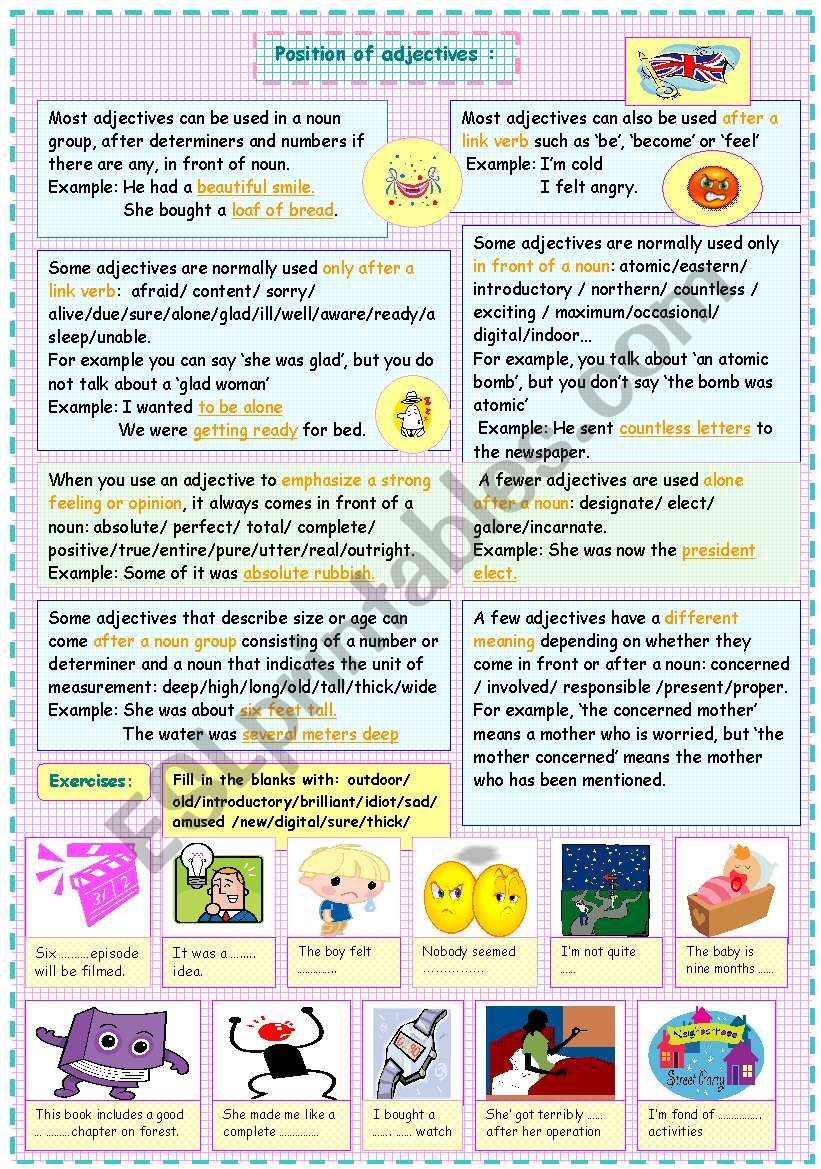 position-of-adjectives-esl-worksheet-by-ben-10