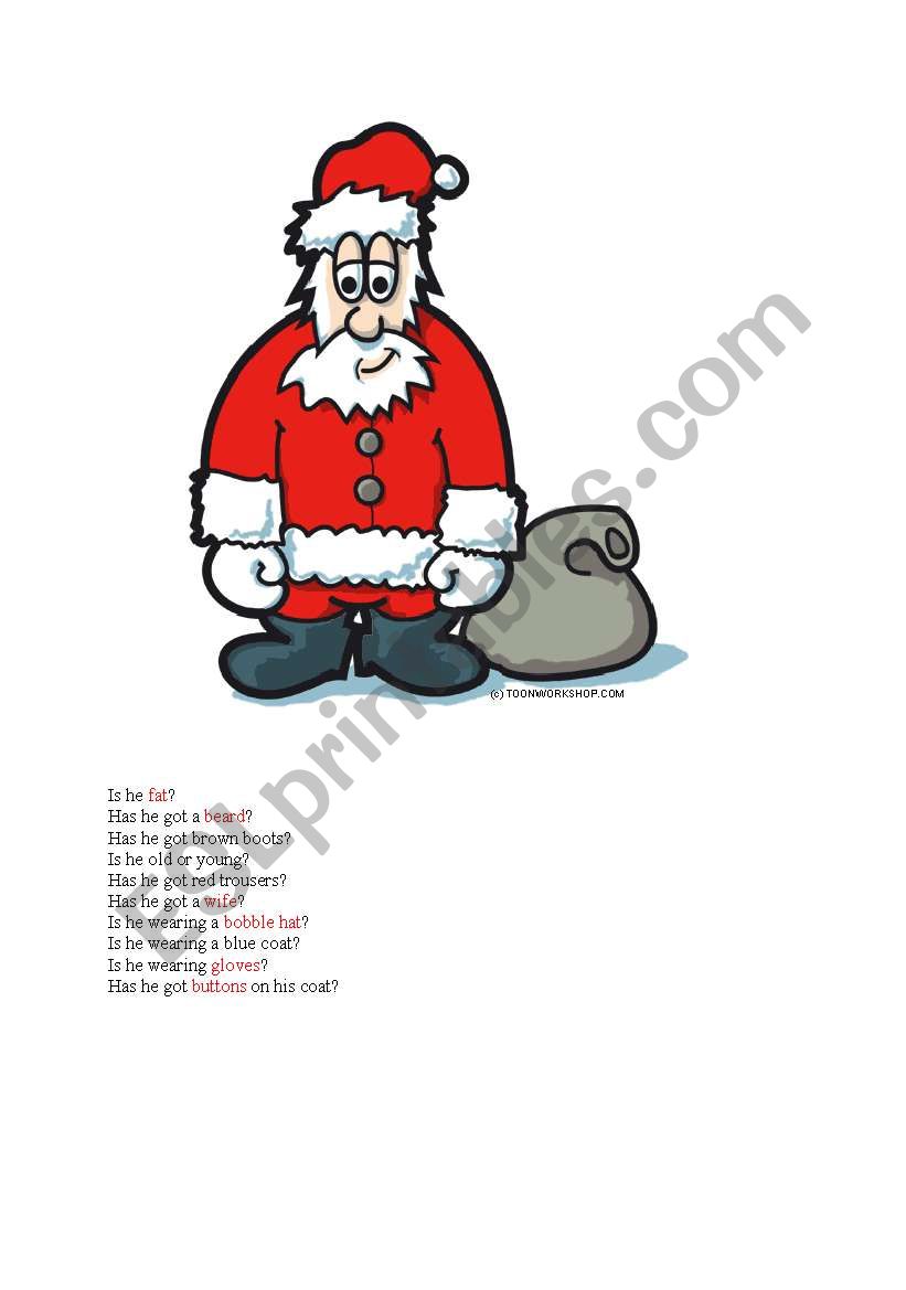 Santa Claus worksheet