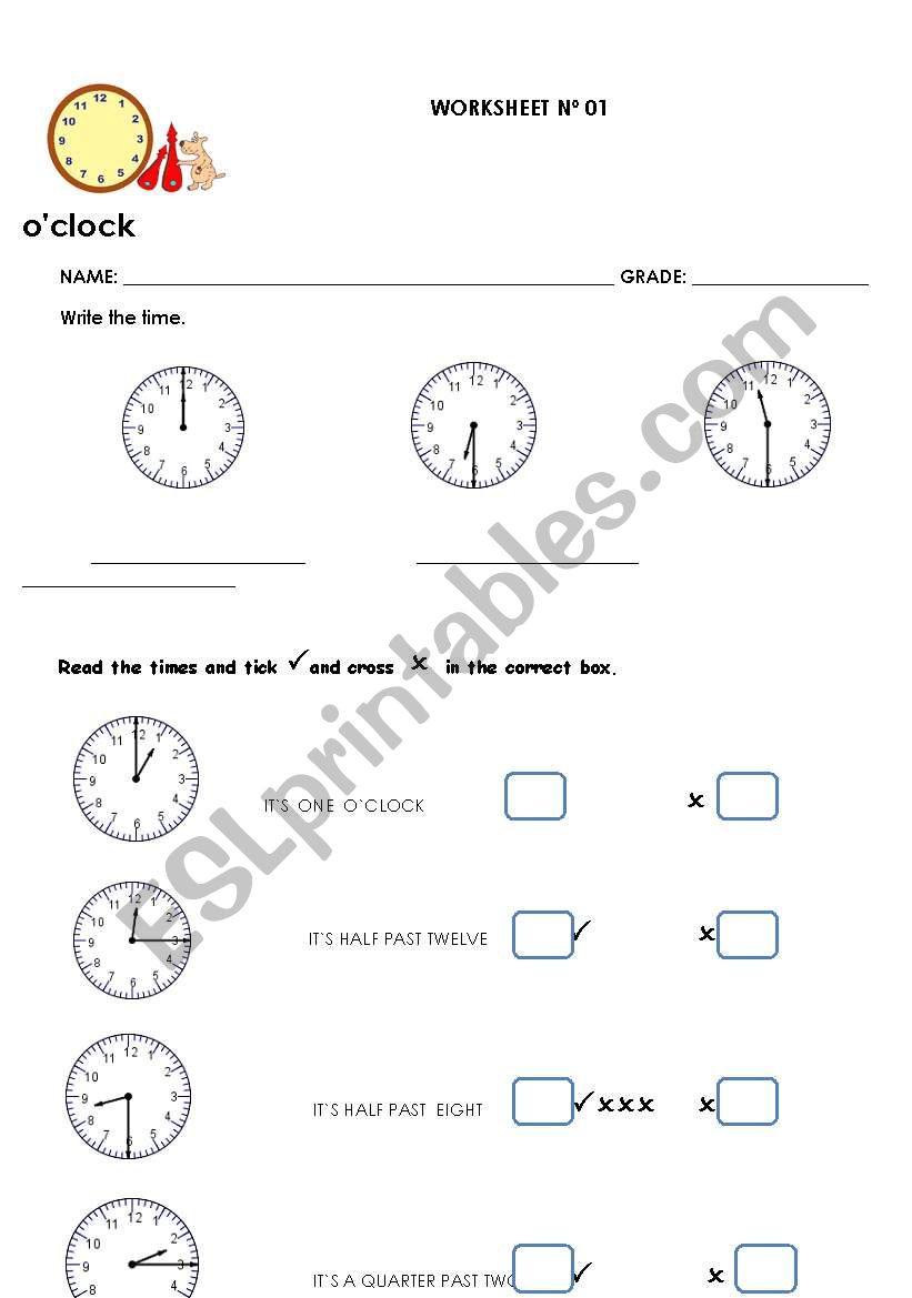it is time!! worksheet