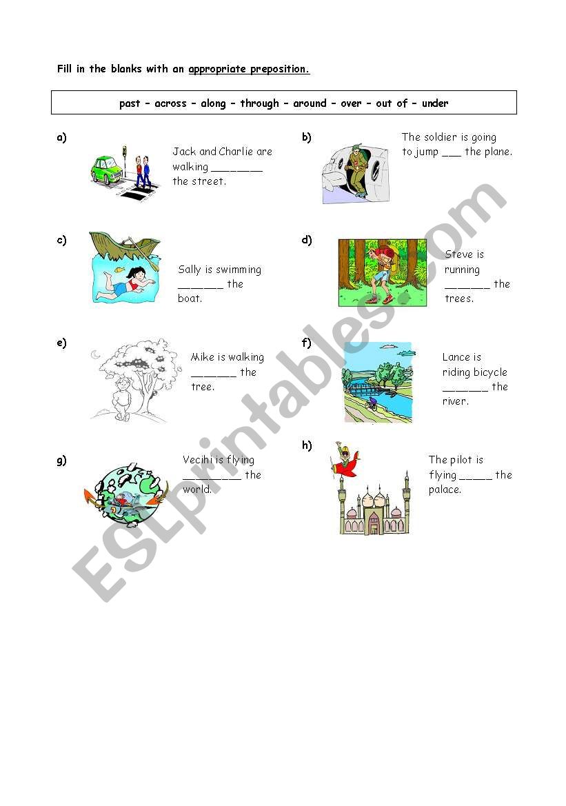 prepositions of motion worksheet