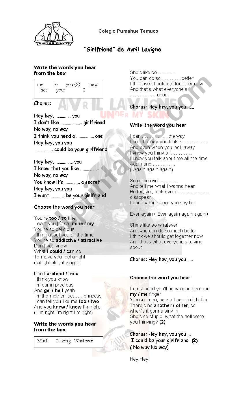 Useful Song worksheet