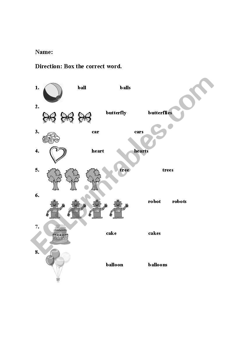  One and More Than One worksheet