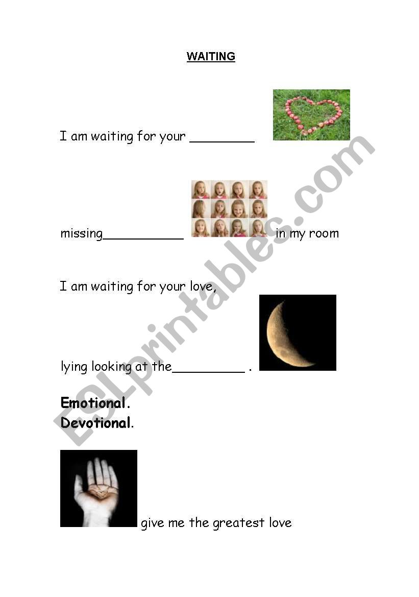 song Waiting (By Los Pericos worksheet