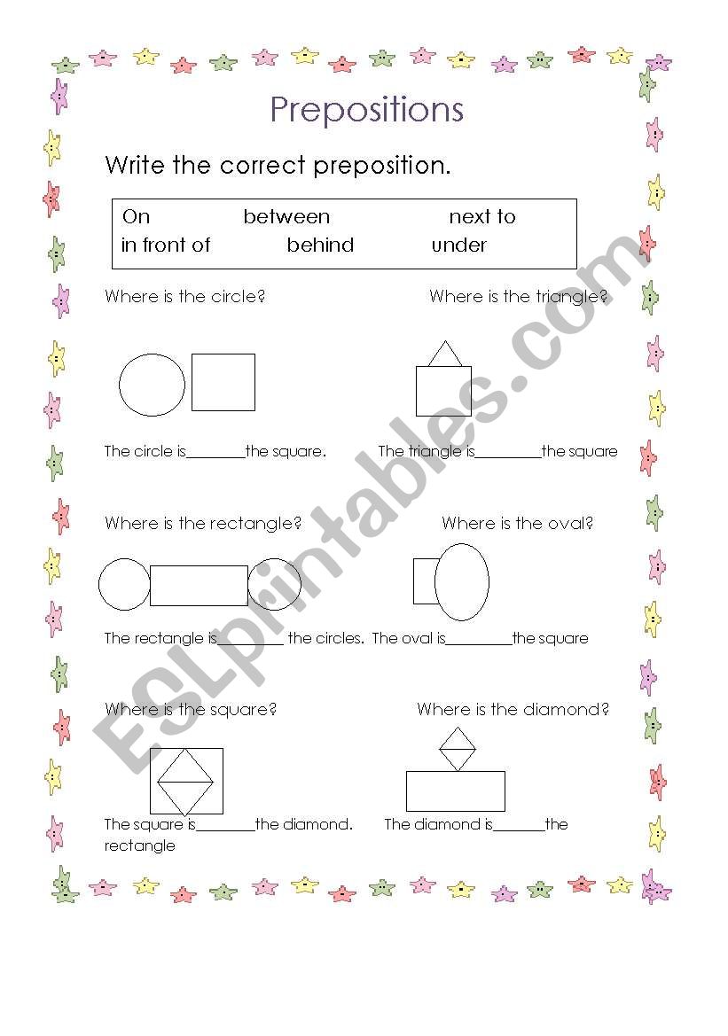 prepositions worksheet