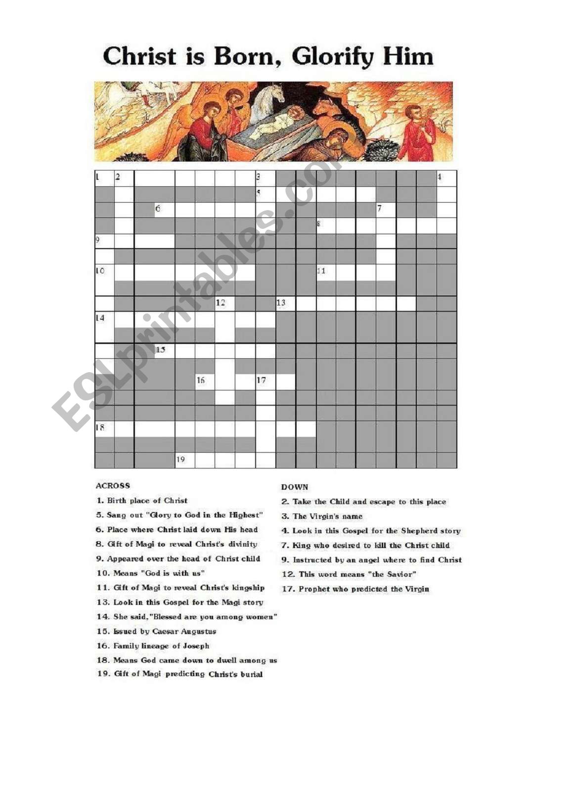 Christmas-Crossword worksheet
