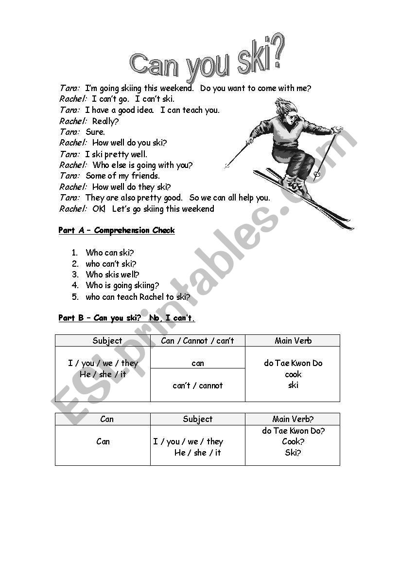 How well can you....? worksheet