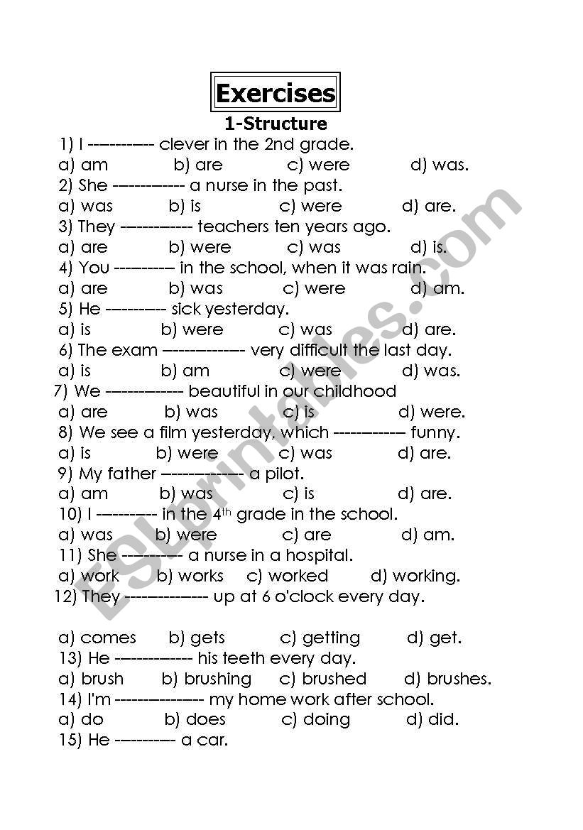 grammar worksheet