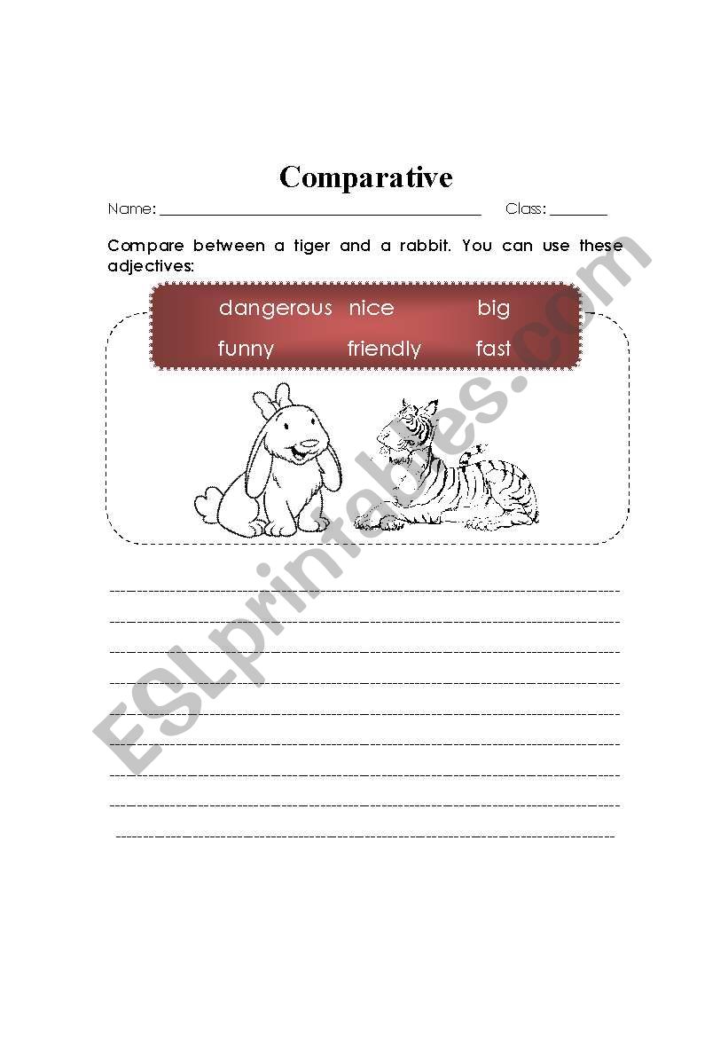 Coparative form worksheet