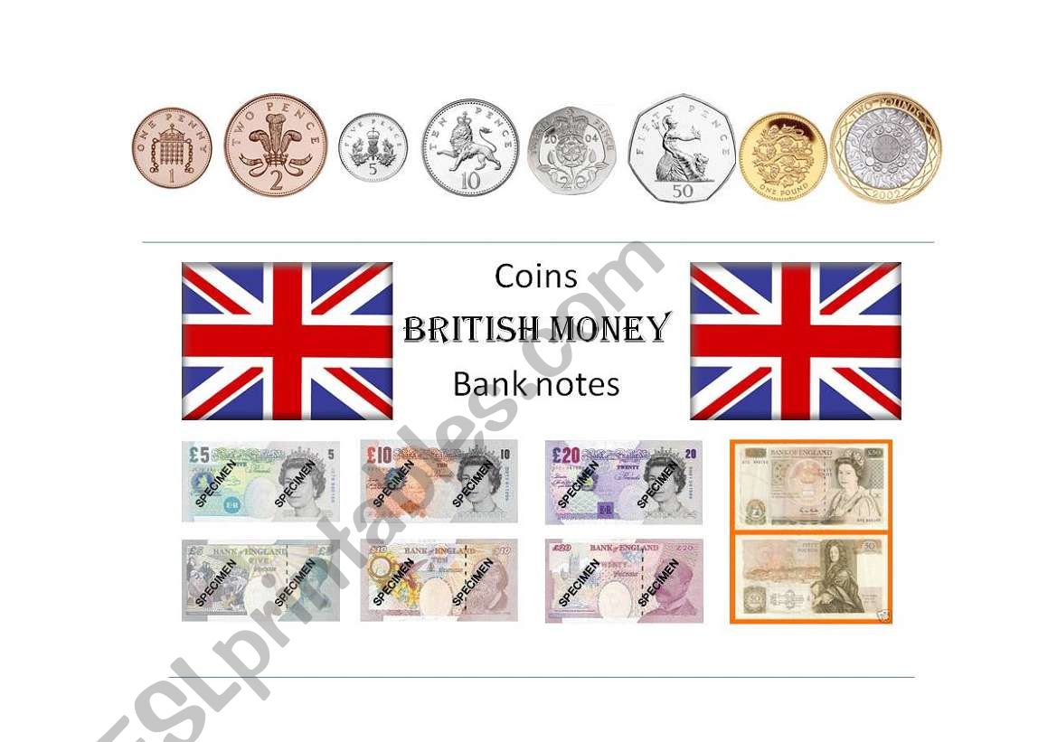 British money worksheet