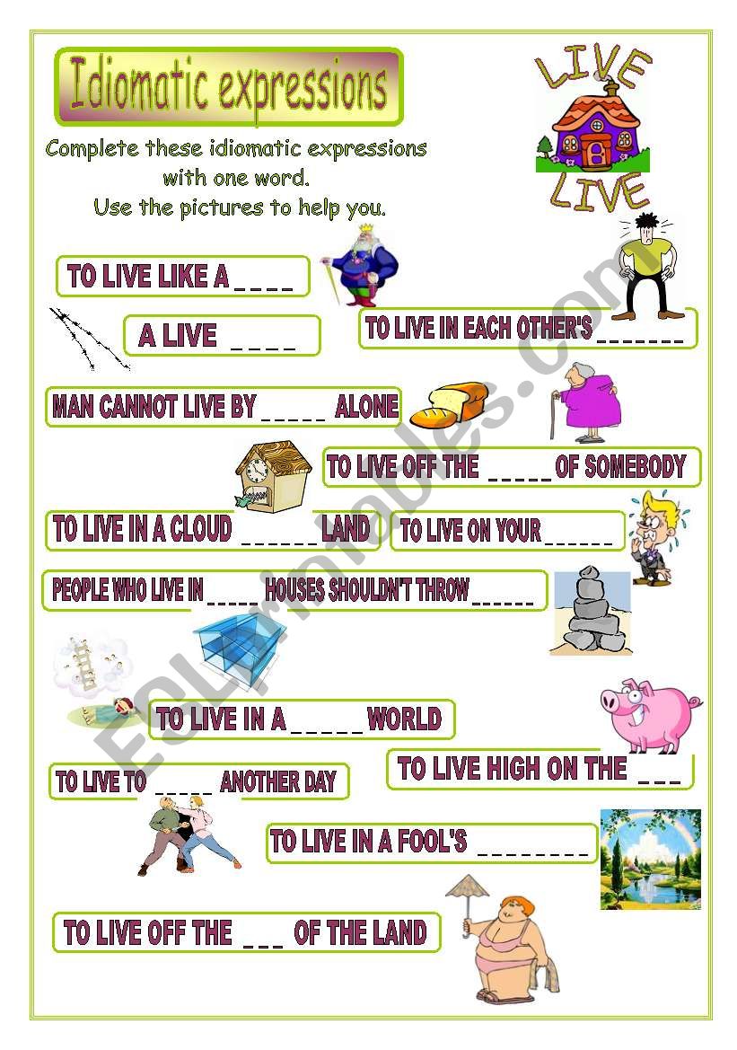 Idiomatic expressions - LIVE - 