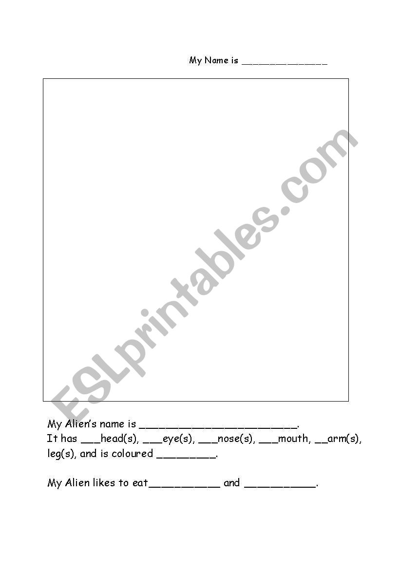 Alien Poster worksheet