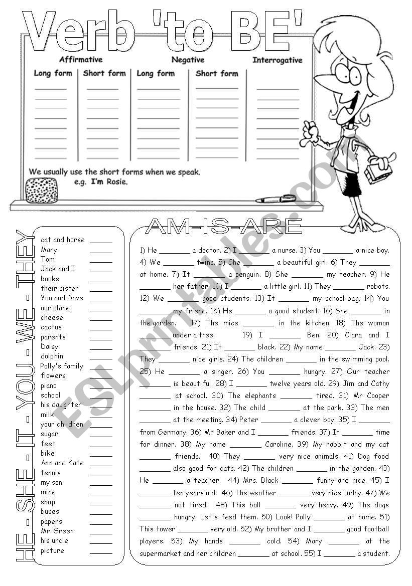 Verb to BE worksheet