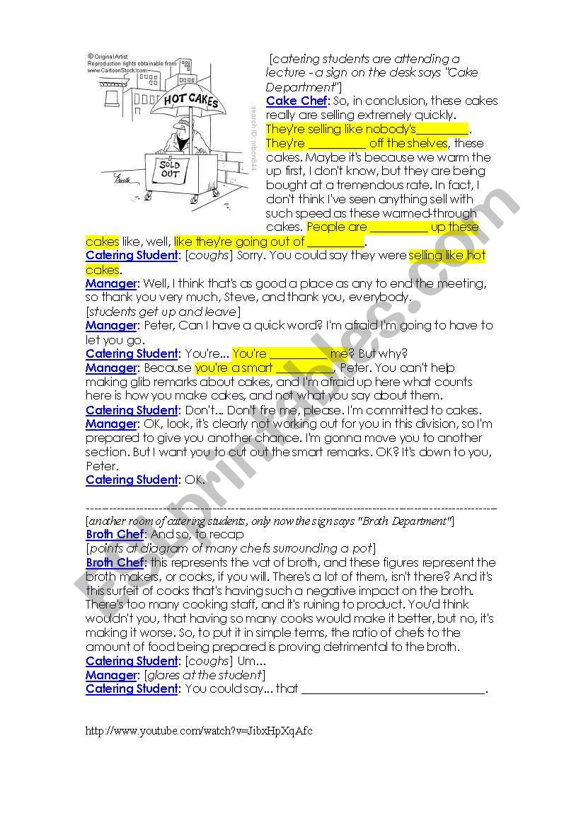 Selling like Hot Cakes worksheet