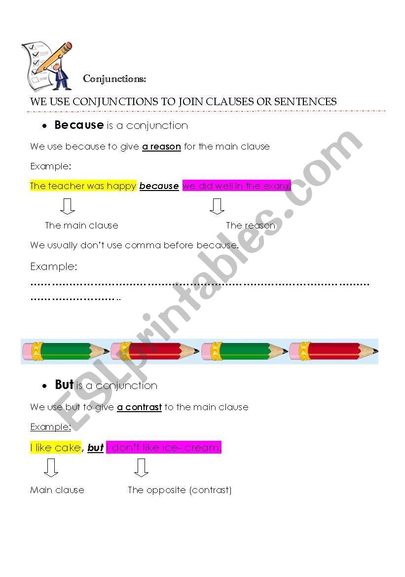 Conjunctions( but and because)